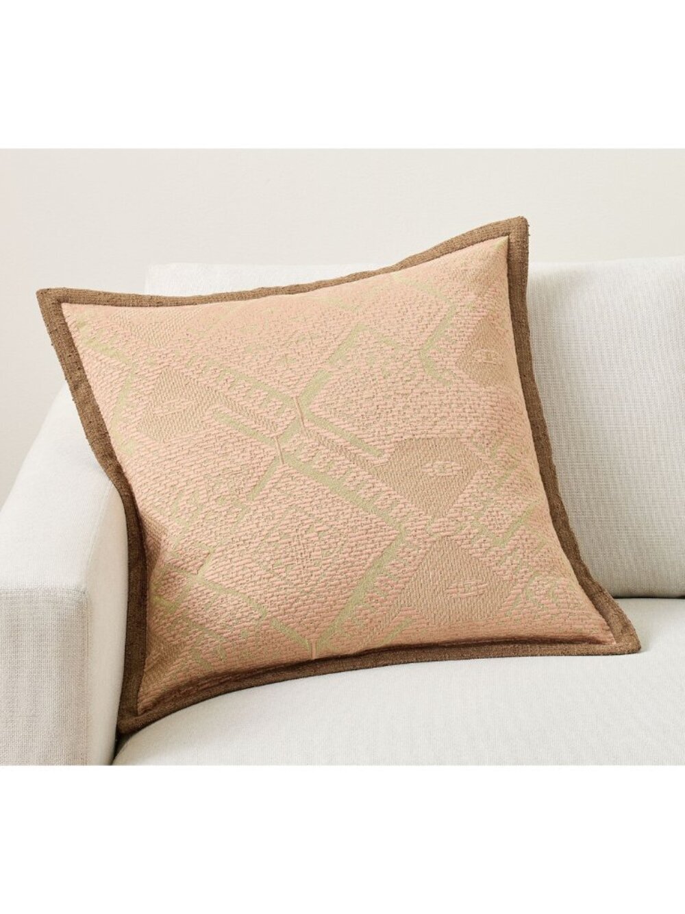 POTTERY BARN Fez Embroidered Pillow Cover in Blush 22" NWT